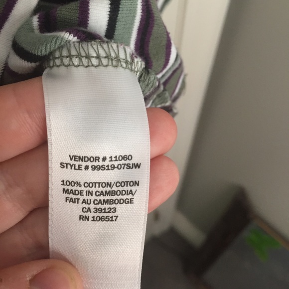 ❤️Northern reflections shirt green and purple striped long sleeve size m - Picture 7 of 11